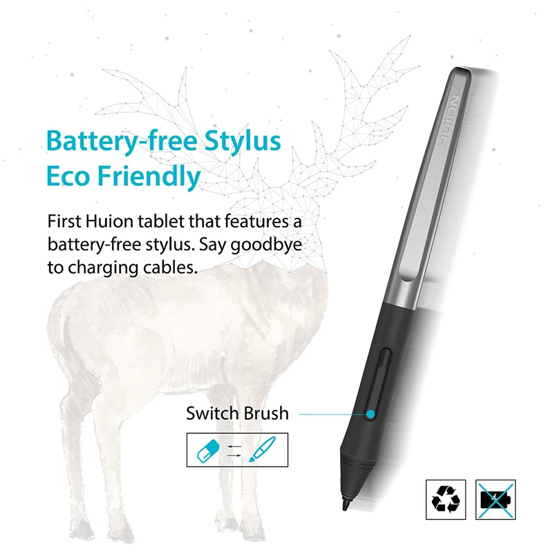 HUION H640P 6x4 inch Digital Tablets Graphic Drawing Pen Tablet 6 Press Keys Stylus Battery-Free Pen for OSU Games Android Mac