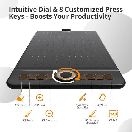 GAOMON WH851 Wireless Graphics Tablet Bluetooth 5.0 Connection 16K Levels Pen Pressure 8x5 Inch Drawing Tablet Android Supported
