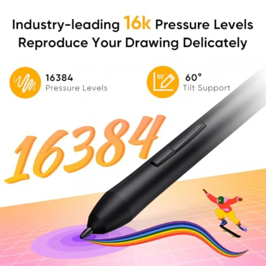 Deco 640 Drawing Tablet with 16384 Pressure Levels Sensitivity Battery-Free Stylus 6 * 4 Inch OSU Drawing Pad Graphic Tablet an